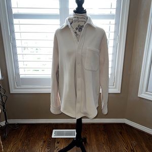 Aritzia Tna Hemlock Polar Fleece Shacket - Sand White - Size 2